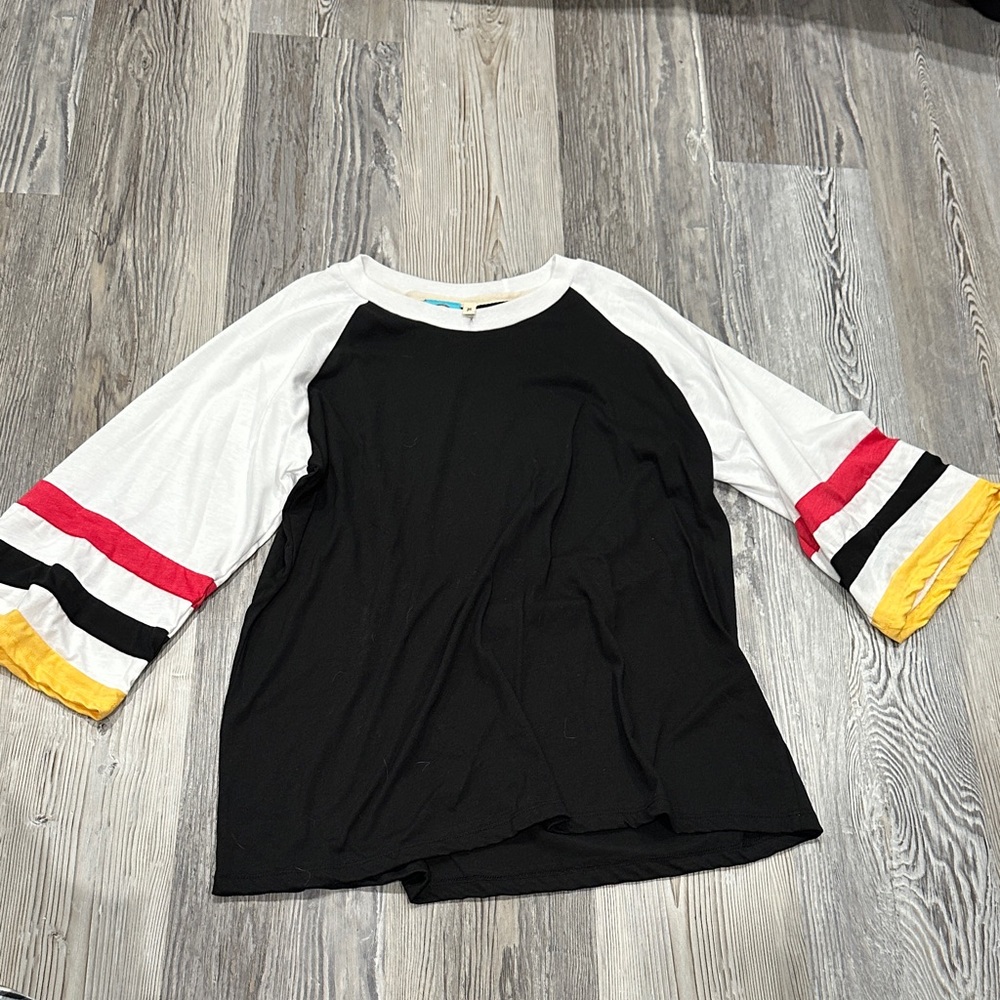 Colorful Striped Sleeve Women's Top - Mickey or Minnie Mouse Inspired